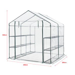[en.casa] Tuinkas Grünau met 12 planken 200x200x220 cm transparant