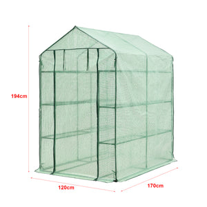 [en.casa] Tuinkas Vale met planken 120x170x194 cm groen