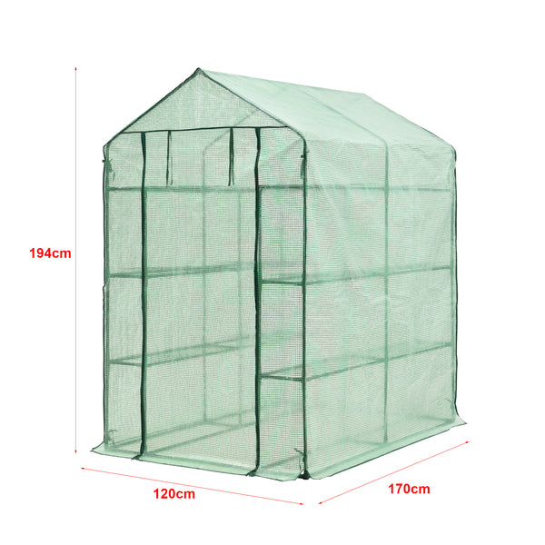 [en.casa] Tuinkas Vale met planken 120x170x194 cm groen