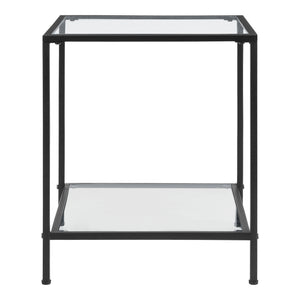 Bijzettafel Norrtälje met plank glas 55x45x45 cm zwart