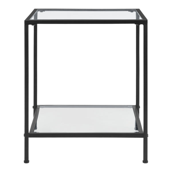 Bijzettafel Norrtälje met plank glas 55x45x45 cm zwart