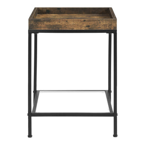 Bijzettafel Mariefred met plank 55x40x40 cm zwart en houtkleurig