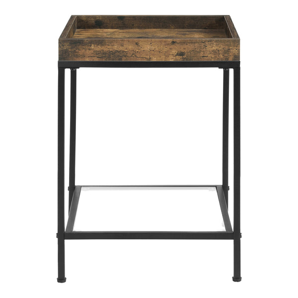 Bijzettafel Mariefred met plank 55x40x40 cm zwart en houtkleurig