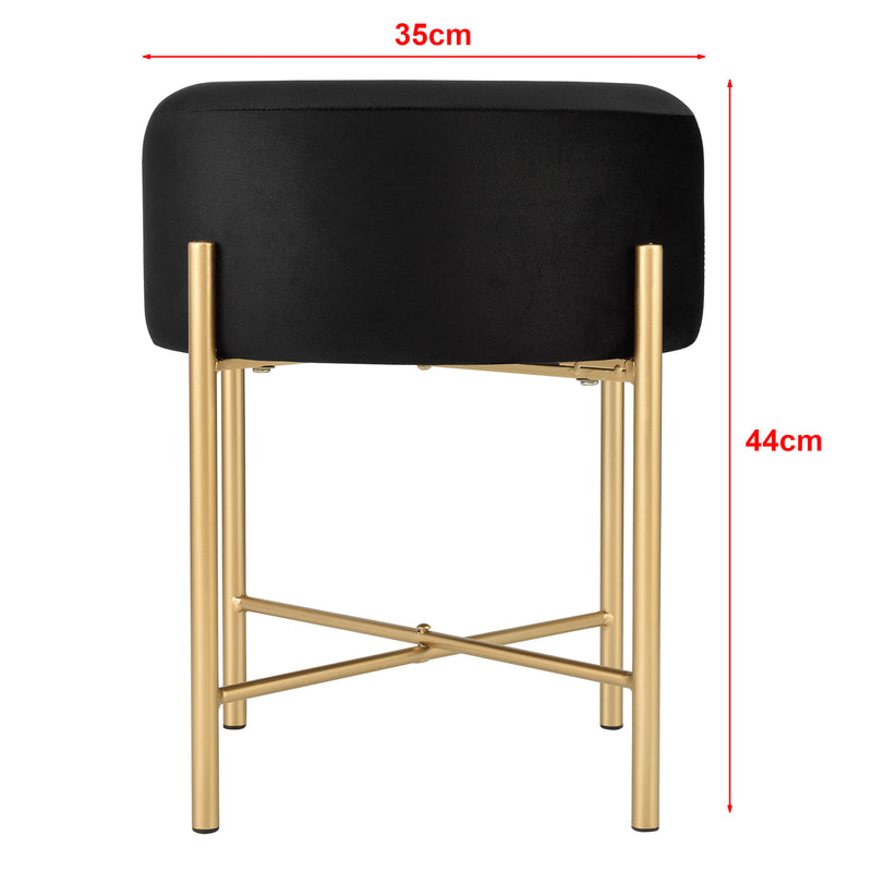 Maatschets [en.casa] Krukje Kungälv rond 44xØ35 cm zwart en messing