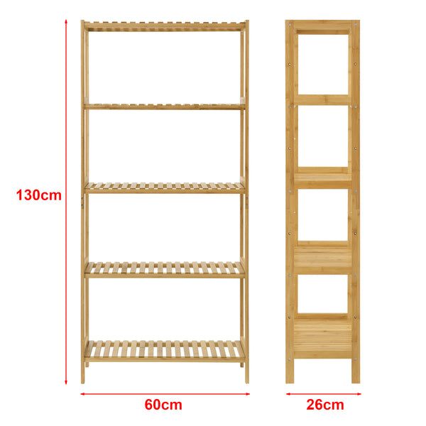 [en.casa] Opbergrek staand Karlskoga met 5 planken bamboe