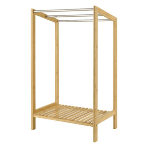 [en.casa] Bamboe handdoekrek met plank vrijstaand 51x31x85 cm
