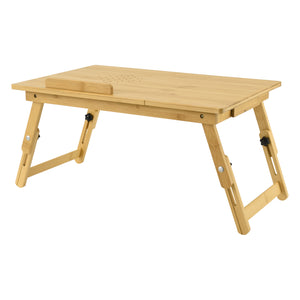[en.casa] Bamboe laptoptafel bedtafel tot 55x35x20-28 cm