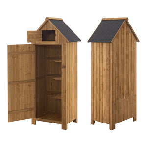 [en.casa] Tuinkast tuinschuur 77x54x179 cm houtkleurig