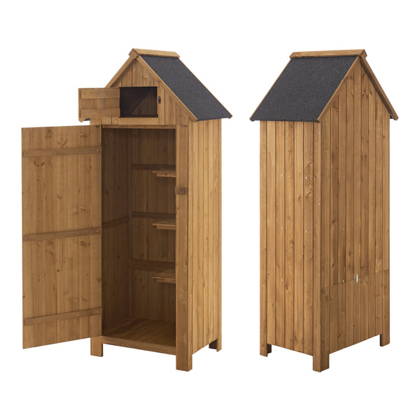 [en.casa] Tuinkast tuinschuur 77x54x179 cm houtkleurig
