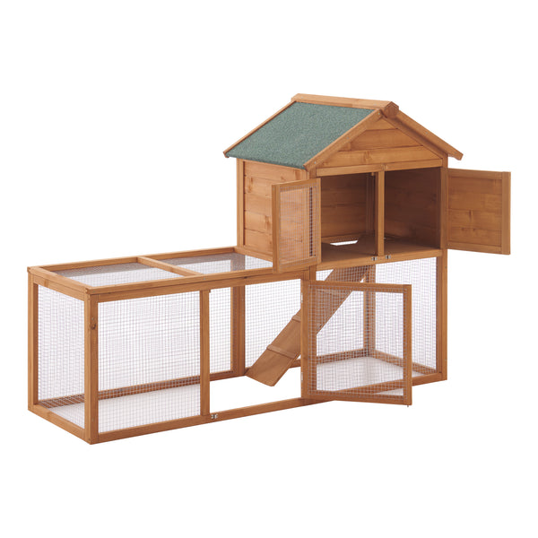 [en.casa] Konijnenhok Kelkheim 110x160x61 cm houtkleurig