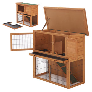 [en.casa] Konijnenhok Nidda 85x91,5x45 cm houtkleurig