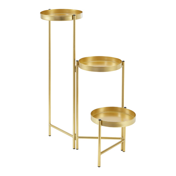 [en.casa] Bloempot op standaard Kallo metaal 60x60x18 cm messing