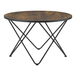 [en.casa] Salontafel Goskamark rond houtkleurig donker en zwart