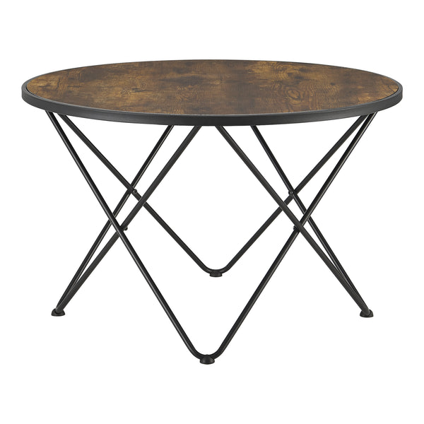 [en.casa] Salontafel Goskamark rond houtkleurig donker en zwart