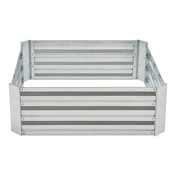 [en.casa] Moestuinbak Barneveld staal 90x90x30 cm zilverkleurig