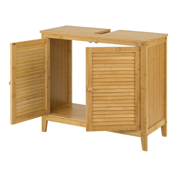 [en.casa] Wastafelonderkast Värmdö 60x67x30 cm bamboe