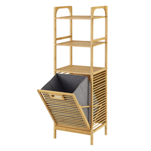 [en.casa] Wasmand Tidaholm bamboe met 2 planken 118x39,5x30,5 cm