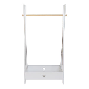 [en.casa] Kinder kledingrek Laxe 126x73x43 cm wit en houtkleurig