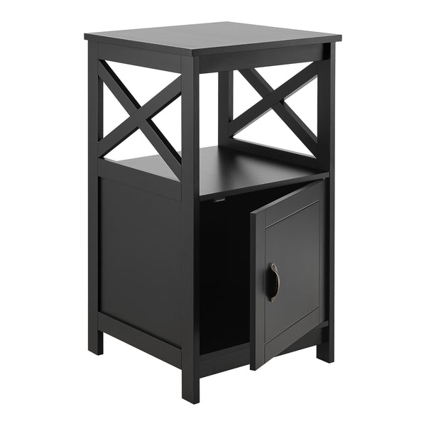 [en.casa] Bijzettafel Utajärvi met opbergruimte 74x40x40 cm zwart