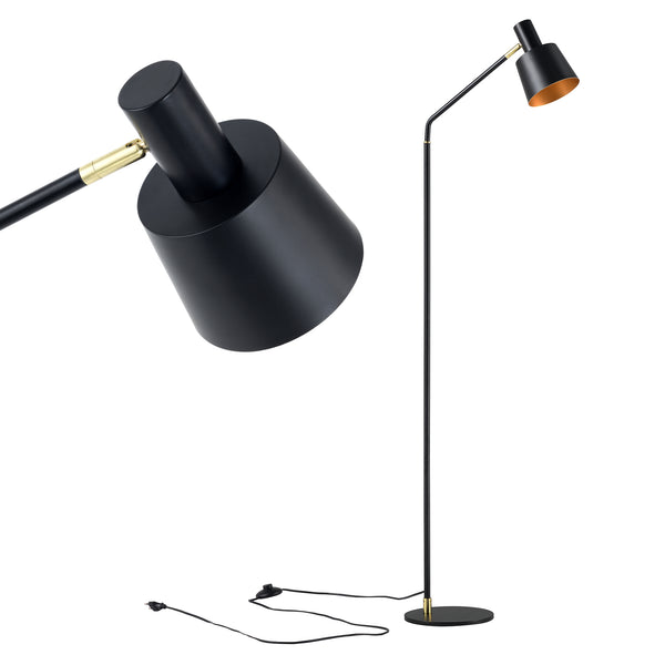 [lux.pro] Vloerlamp staande lamp Bristol metaal 140 cm zwart