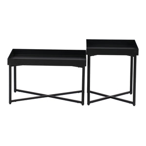 [en.casa] Salontafel Heinola set van 2 metaal zwart mat