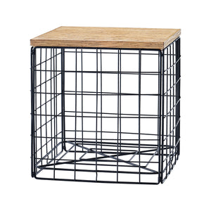 [en.casa] Bijzettafel Indalsälven 40x40x42 cm houtkleurig en zwart