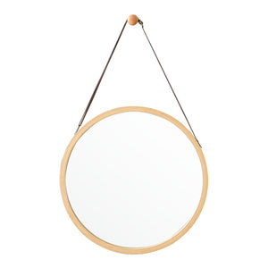[en.casa] Passpiegel Bykle bamboe hangend rond Ø38 cm houtkleurig