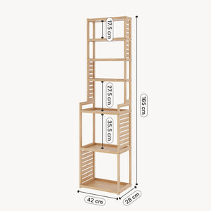 [en.casa] Staand rek Forssa bamboe 165x42x28 cm houtkleurig