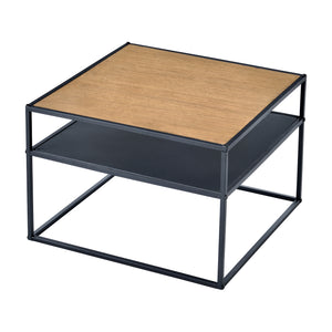 [en.casa] Salontafel Quinisut 40x55x55 cm houtkleurig en zwart