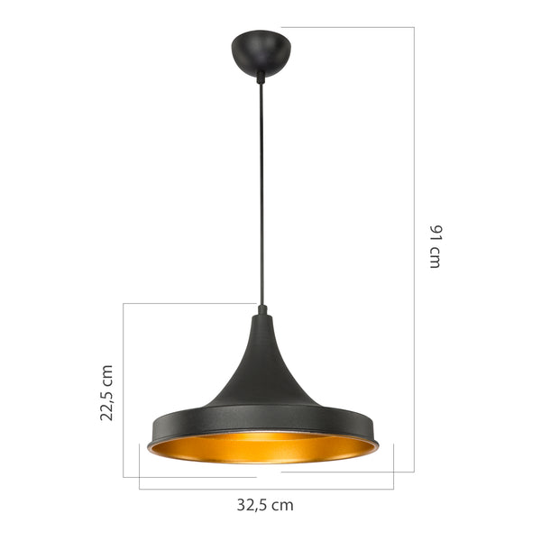 [lux.pro] Hanglamp Bamber Bridge E27 zwart en koperkleurig
