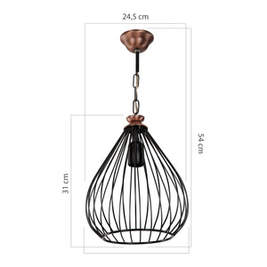 [lux.pro] Hanglamp Bracknell E27 bronskleurig en zwart