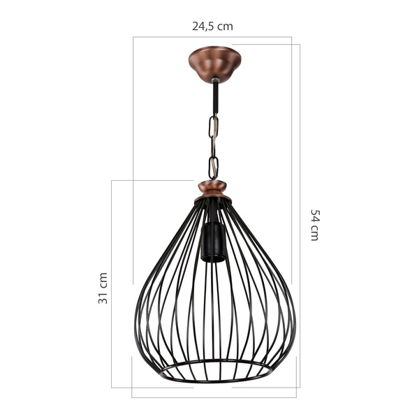 [lux.pro] Hanglamp Bracknell E27 bronskleurig en zwart