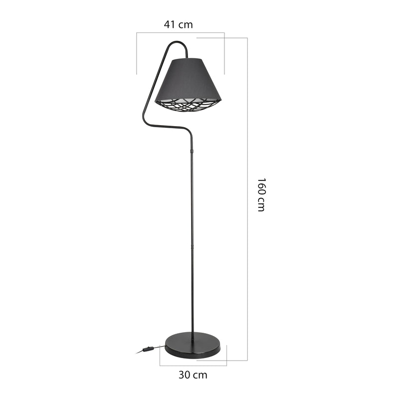 Maatschets [lux.pro] Staande lamp vloerlamp Gateshead E27 zwart en grijs