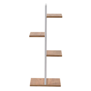 [en.casa] Plantenstandaard Blaabjerg 90x35x26cm wit en walnootkleurig