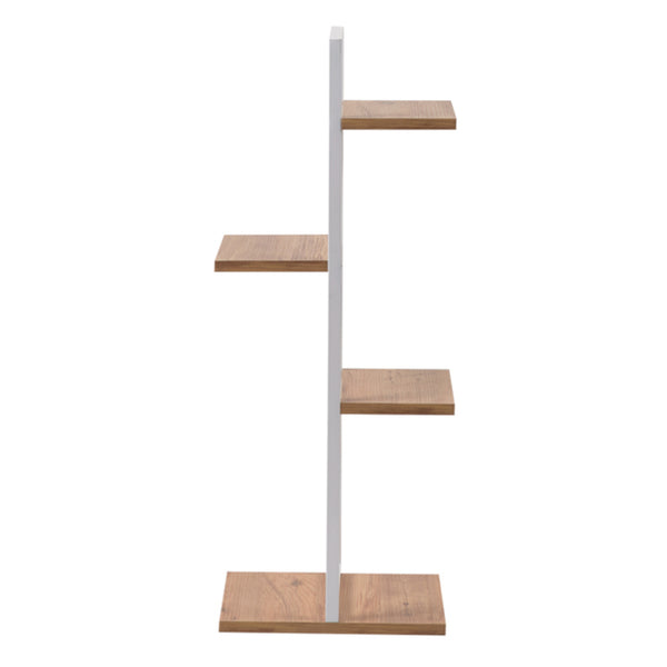 [en.casa] Plantenstandaard Blaabjerg 90x35x26cm wit en walnootkleurig