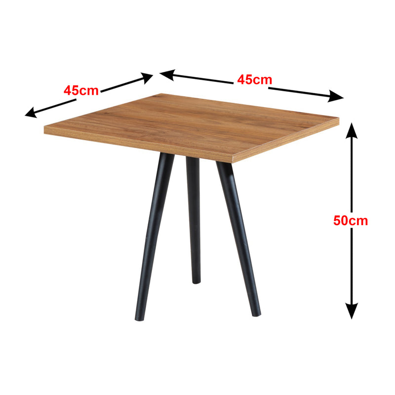 Maatschets [en.casa] Salontafel Ballerup 50x45x45cm zwart en walnootkleurig