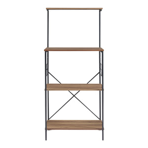 [en.casa] Staand rek Billund 133x60x42cm zwart en walnootkleurig