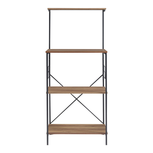 [en.casa] Staand rek Billund 133x60x42cm zwart en walnootkleurig