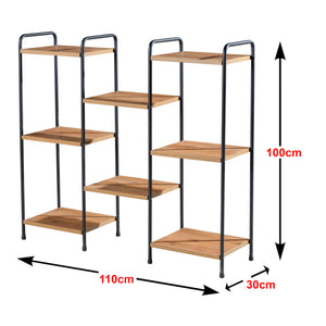 [en.casa] Staand rek Birkerød 100x110x30cm zwart en walnootkleurig