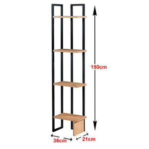 Staand rek Bjergsted 150x36x21cm zwart en walnootkleurig [en.casa]
