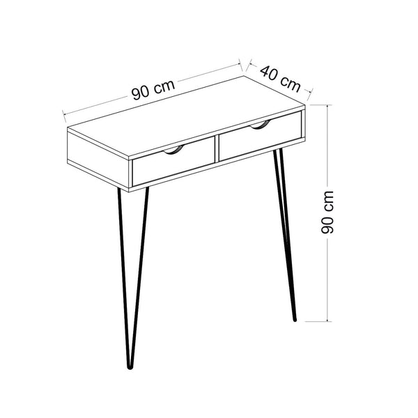 [en.casa] Console tafel sidetable Ebeltoft 90x90x40 cm wit