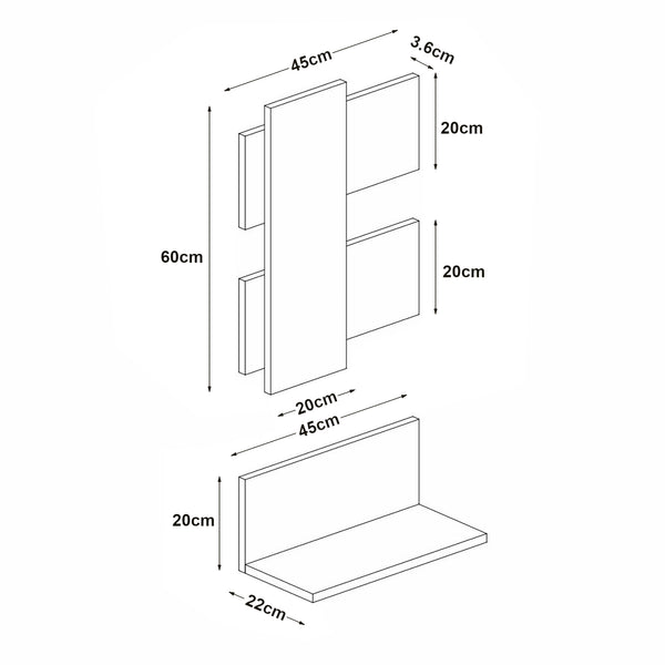 [en.casa] Wandplank Egtved Eiken en antraciet