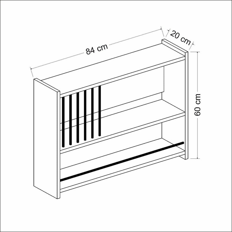 Maatschets [en.casa] Wandplank Helsingør 60x84x20 cm wit