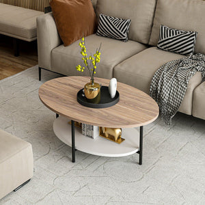 [en.casa] Salontafel Fredericia 36x90x60 cm Eiken wit en zwart