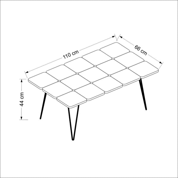 [en.casa] Salontafel Give 44x110x66 cm meerkleurig