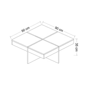 [en.casa] Salontafel Fjerritslev 35x90x90 cm marmer zwart en messing