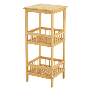 [en.casa] Staand rek Pyhäjärvi bamboe 79x33x33 cm houtkleurig