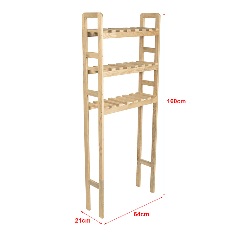 Maatschets [en.casa] Staand rek Alslev badkamerrek 160x64x21 cm houtkleurig