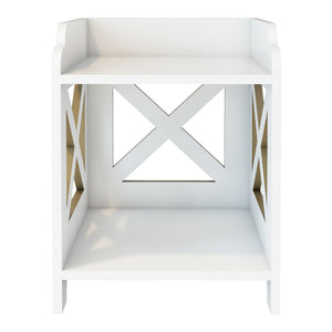 [en.casa] Badkamer organizer Struer 23x20x22 cm houtkleurig