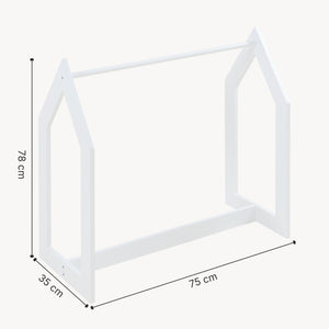 [en.casa] Kledingrek Værløse 78x75x35 cm wit en houtkleurig